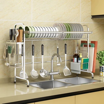 

304 stainless steel tank drying bowl rack drain rack kitchen shelf 2 floo