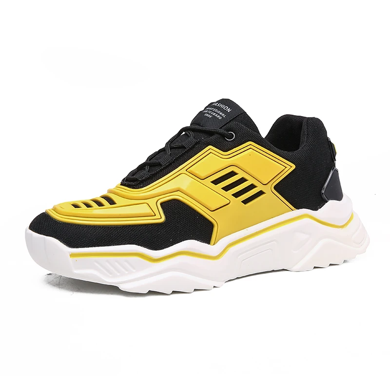 Baideng Мужская обувь; мужские Качественные Спортивные кроссовки; кроссовки для бега; дышащие сетчатые спортивные кроссовки; zapatillas hombre Deportiva - Цвет: Yellow