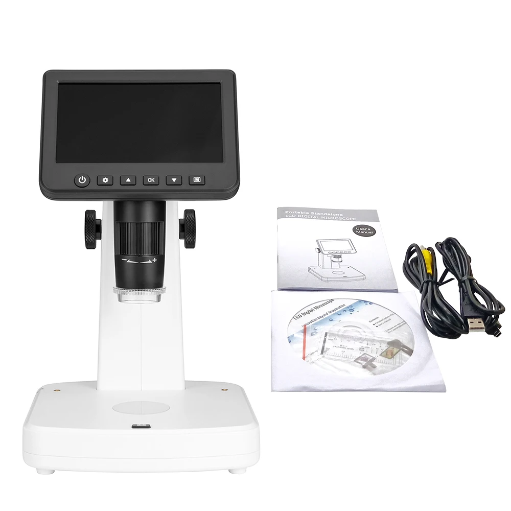 KKMOON Профессиональный портативный lcd цифровой микроскоп 110-240V 1200x1080 P полный HDTV электронный микроскоп с поляризатором