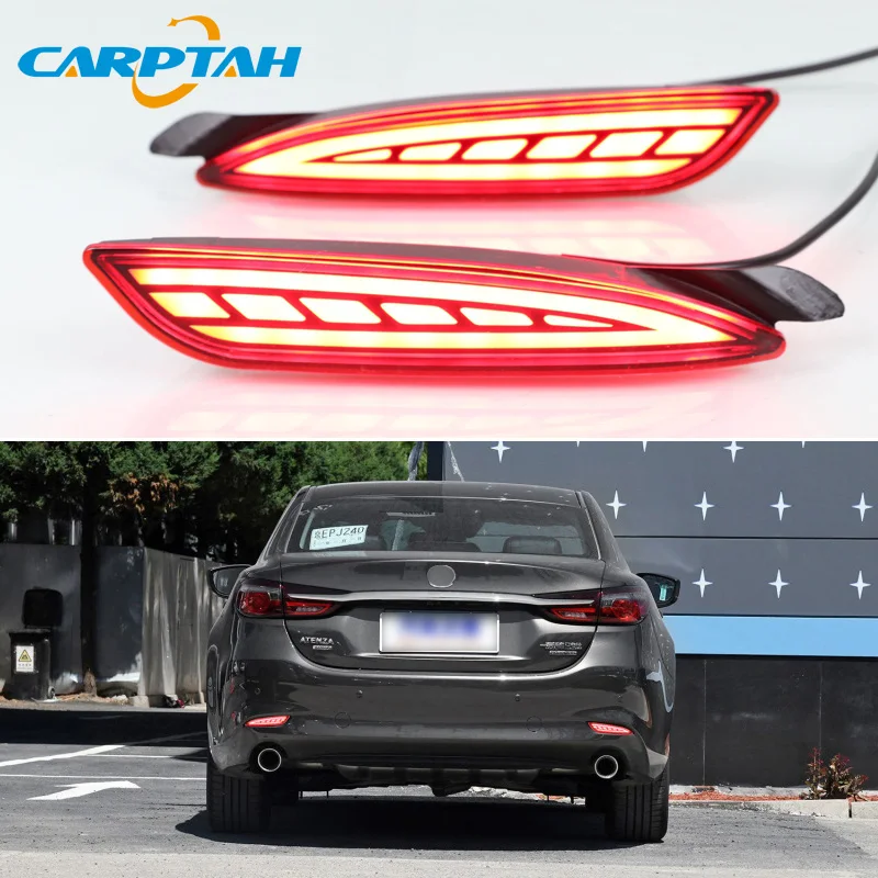 2PCS LED Rear Fog Lamp For Mazda 6 Mazda6 Atenza 2019 2020 Car Bumper Light Brake with Turn Signal Indicator Reflector | Автомобили и