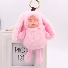 Милый кролик с длинными ушами Спящая кукла Сумочка Подвеска Спящая кукла-брелок для ключей подвеска плюшевая кукла