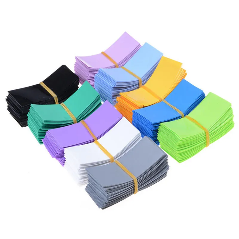 

100 PCS Li-ion 18650 Battery Wrap PVC Heat Shrink Tubing Precut 8 Color Choice Size 72*18.5mm Battery Film Tape Battery Cover