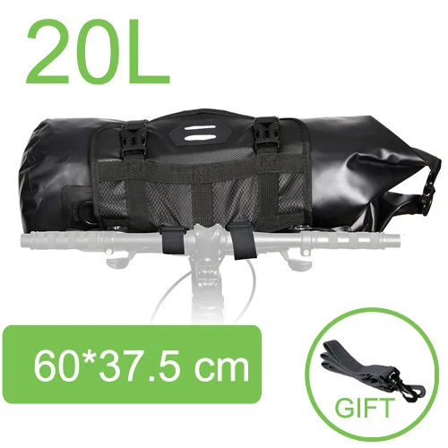 20L Black NEWBOLER велосипедная сумка большой емкости Водонепроницаемая передняя Труба велосипедная сумка MTB Сумка На Руль Передняя рама багажника Аксессуары для велосипеда - Цвет: 20L Black
