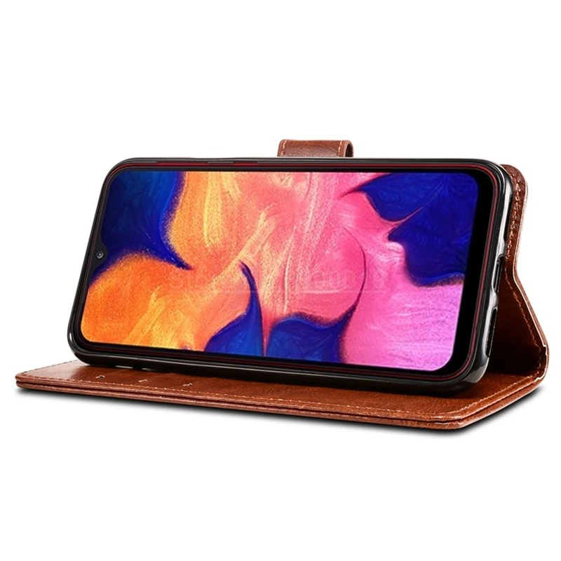 For Samsung A10 Case on Samsung A10 SM-A105FD Case Flip 6.2 Leather Wallet Book Flip for Galaxy A 10 A105 Cover