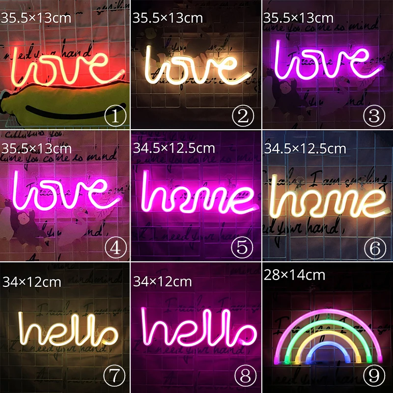 Letter Rainbow Hinnixy 3D светодиодный ночной Светильник оленя кота летучая мышь Луна Snowflaker колокол Форма настольная лампа USB Батарея детей Украшения в спальню светильник настенные светильники - Испускаемый цвет: Letter Rainbow