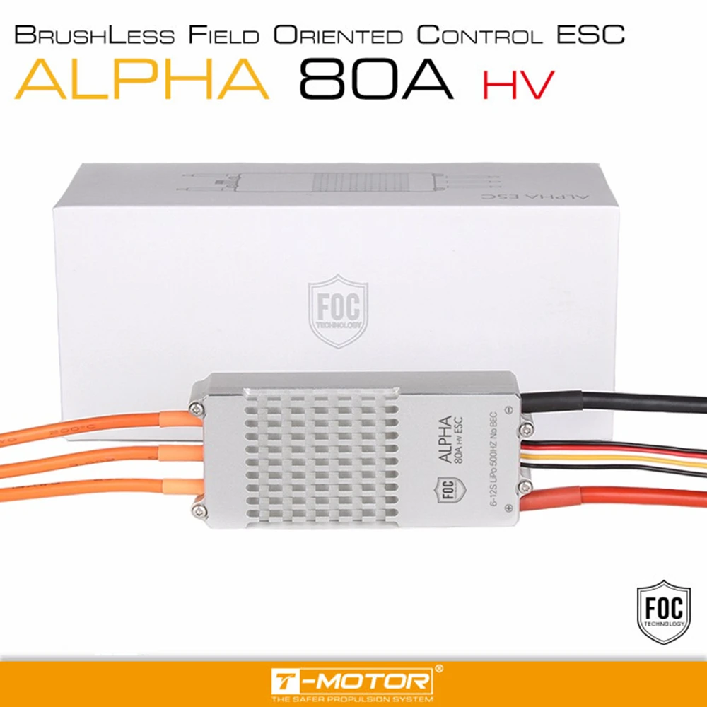 TMOTOR ALPHA 80A HV 6~ 12S LiPo 500HZ NO BEC FOC ESC специально для многовинтового БПЛА