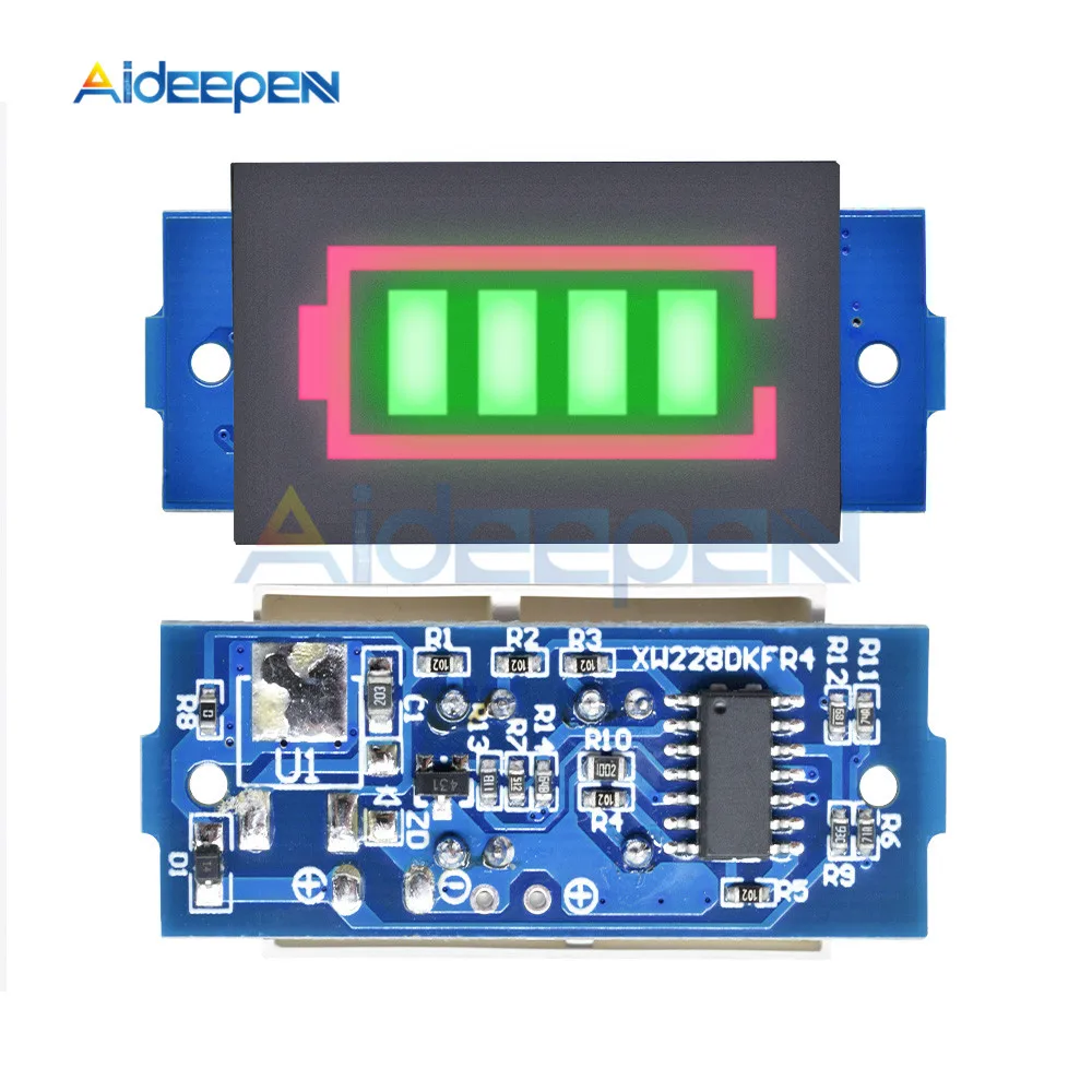 

4.2V 1S Li-po Li-ion Lithium Battery Capacity Indicator Module Green Display Electric Vehicle Battery Power Tester