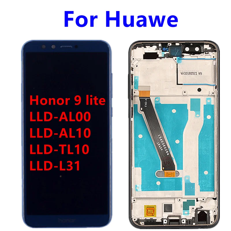 100% Tested LCD Display For Huawei Honor 9 lite 5.65 inch Touch Screen Digitizer Assembly Frame with Free tempered Glass | Мобильные