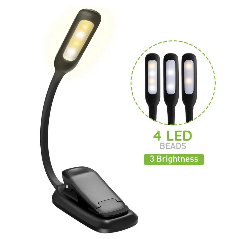 USB Светодиодная лампа для чтения TopElek 3 уровня яркости защита глаз мягкая