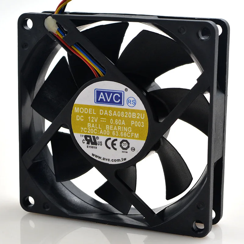 Для AVC 8020 12V 0.60A DASA0820B2U 8 см 4-проводной вентилятор шасси CPU для компьютер pwm