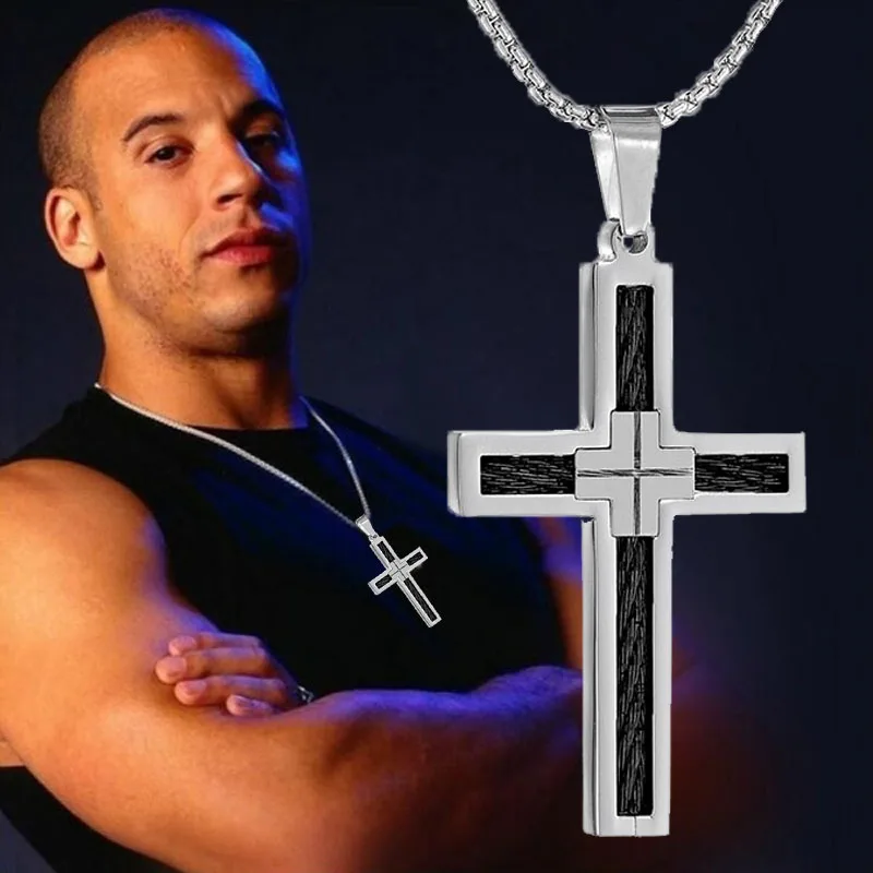 Mens Jewellery Cross Necklace Men Hip 