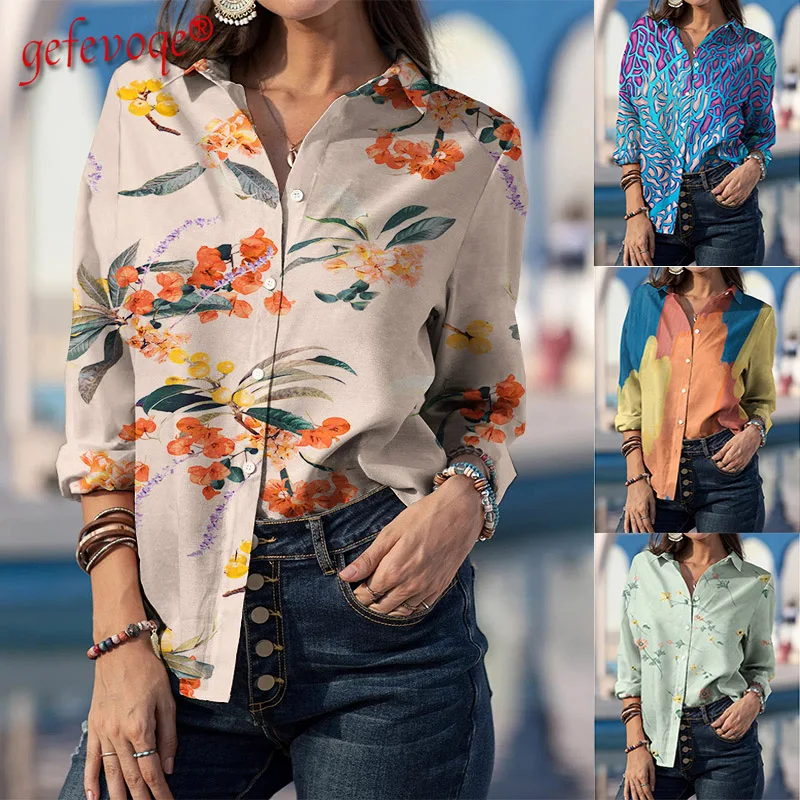 Otoño nueva imprimir blusas manga larga elegante Oficina camisas-encuentro Casual Chiffon blusas ropa de mujeres - AliExpress Ropa mujer