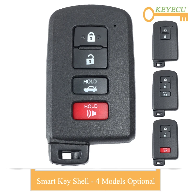 KEYECU смарт-карта дистанционного ключа автомобиля оболочки чехол для Toyota Avalon Camry Hybrid Corolla Highlander RAV4 2012-, Fob 2 3 4 кнопки