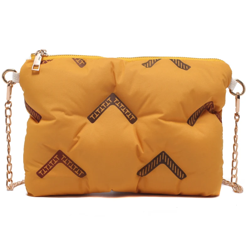 

191223 iVog New Arrival Everyday Ladies Small Messenger Crossbody Handbag Yellow Clutch Chain Hand Bags for Women 2019