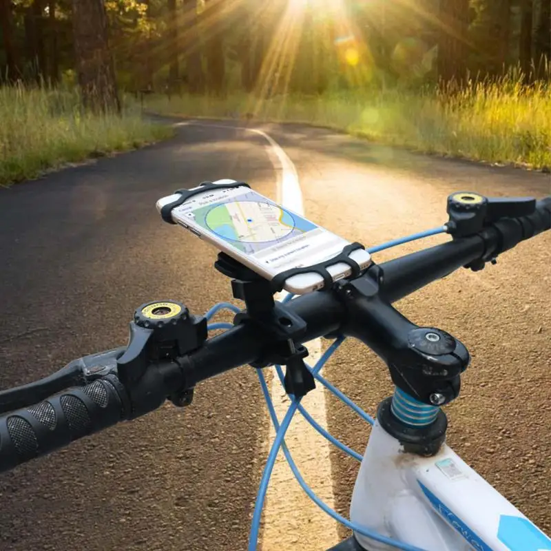 

Silicone Practical Bicycle 4-6.5 inch all Phone Holder Anti Slip Absorbing Mount Clip Bike Handle Stable Holder Accessories
