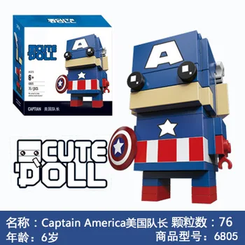 

Captain America Mini Headz Brick Joker Building Blocks Aquaman pirate Figures Toys Cute Dolls for children 6805