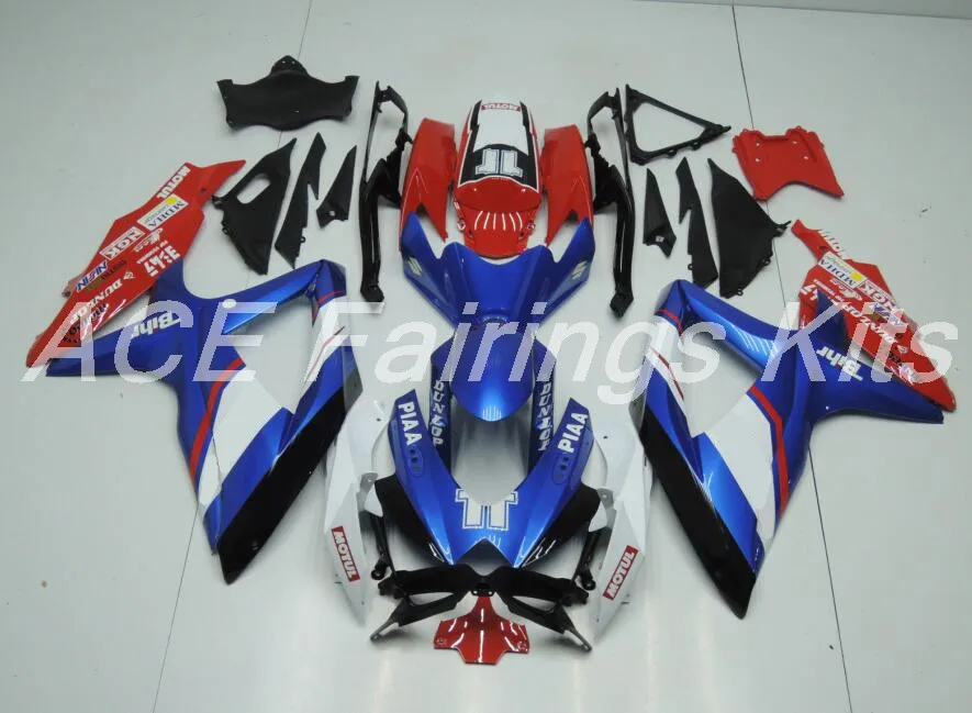 

Blue Red (Injection molding) New ABS Fairing Kits For Suzuki GSXR 600-750 GSXR 750 K8 2008 2009 2010 Fairing set Motorbike Cover