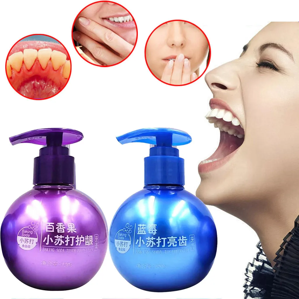 

220g Passion fruit Blueberry Toothpaste Stain Removal Whitening Baking Soda Toothpaste Fight Bleeding Gums Toothpaste