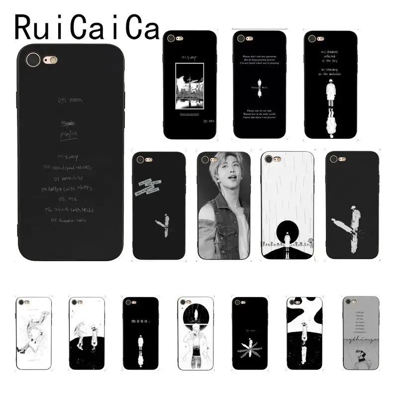 Ruicaica KPOP RM Mono Мягкий Силиконовый ТПУ чехол для телефона iPhone 8 7 6S 6Plus X XS MAX 5 5S SE XR чехол