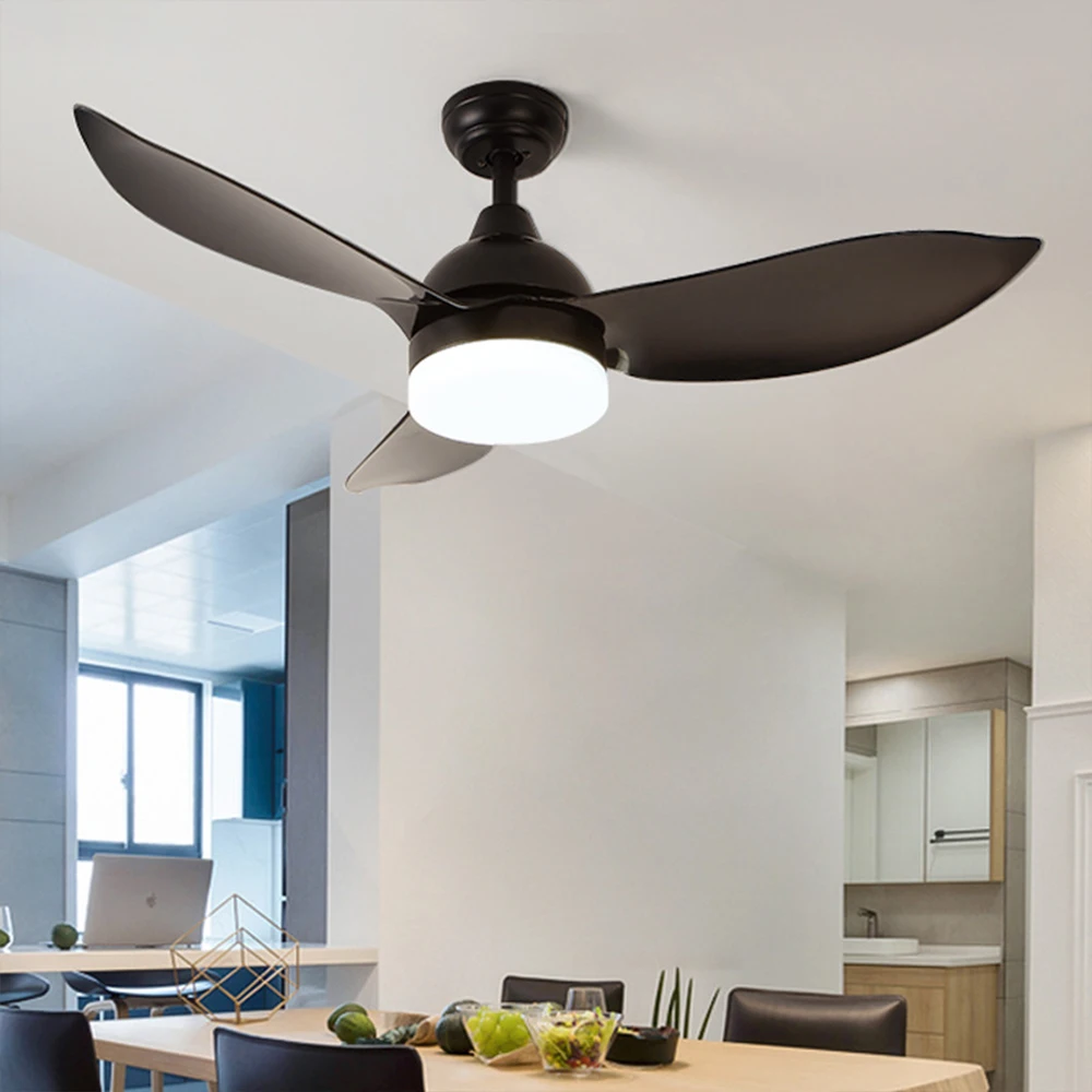 

42 Inch Ceiling Fans with light remote control 3 Blades wooden three colors fan creative wood 24w 220v for living room