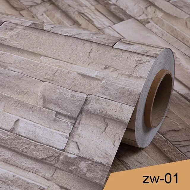 Pearl White DIY Decorative Film PVC Self Adhesive Wall Paper Furniture Renovation Stickers Kitchen Cabinet Waterproof Wallpaper Brick zw-01