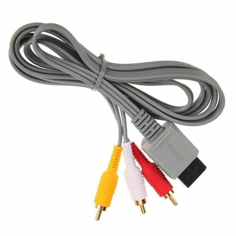 100 шт. 1,8 м Аудио Видео AV композитный 3 RCA кабель для резких видео для консоли nintendo wii