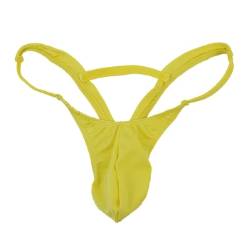 

Mens Y Back Stretch Pouch Thong Underwear G-string - Yellow