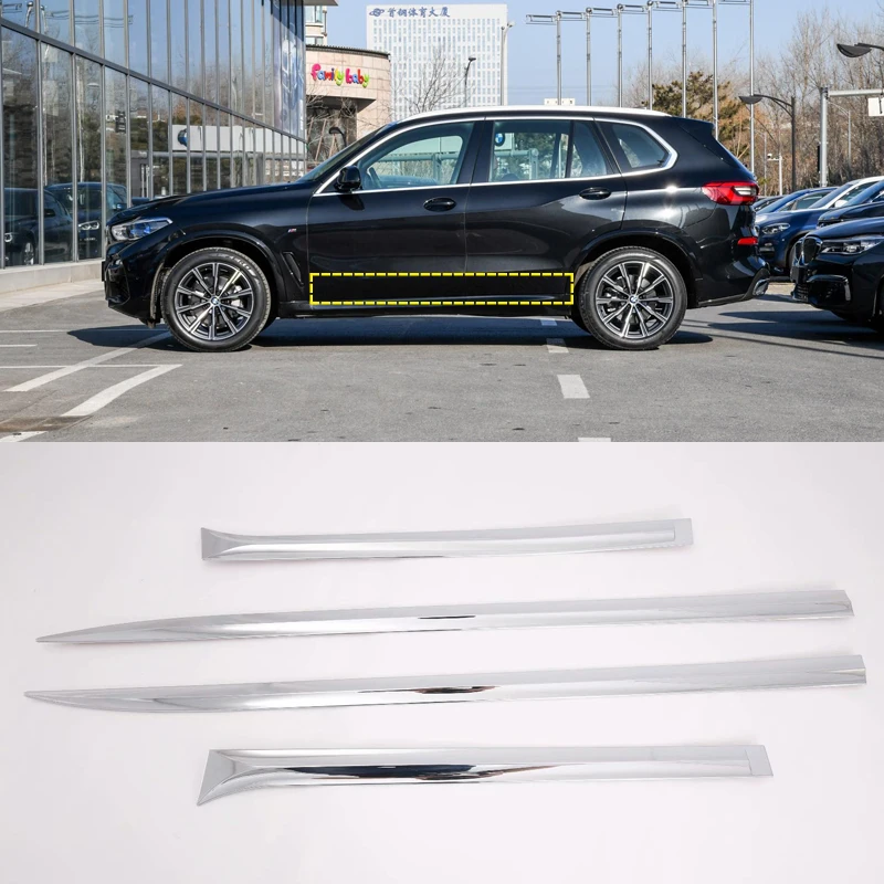 Для BMW X5 G05 2019 2020 ABS Хромированная пластиковая боковая Накладка для обшивки дверей