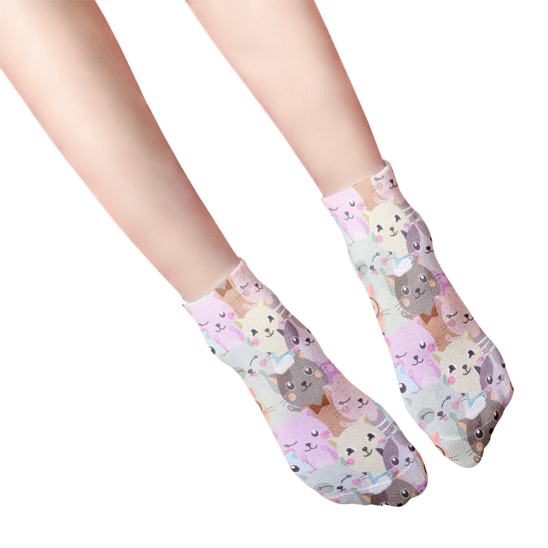 3D Mini Animal Summer Female Socks Cute Cartoon Cat Dog Girls Pure Cotton Low Ankle Socks High Quality Fuzzy Short Socks For Men
