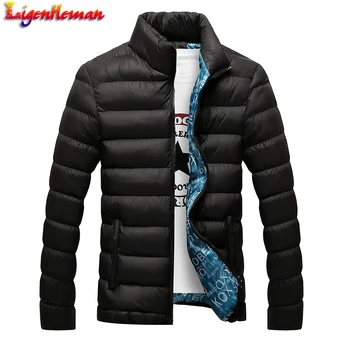 

Fashion Stand Collar Men Jacket Man 2019 Leisure Winter Parkas M-6XL Male Parka Jacket Mens Solid Thick Jackets and Winter Coats