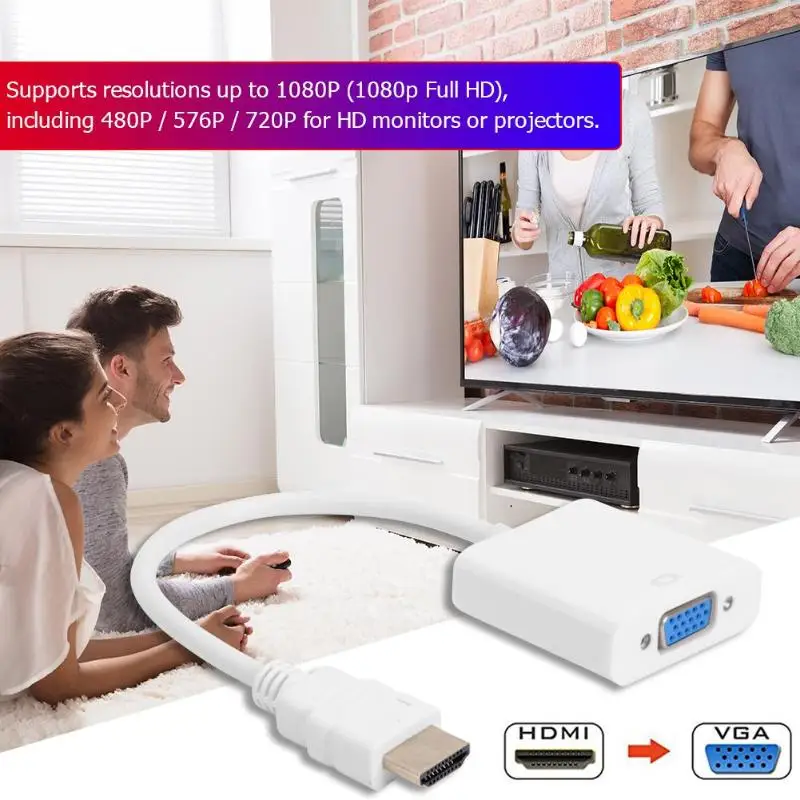  Hdmi Al Cavo Del Vga Convertitore Analogico Digitale di Hd 1080 P con Audio Interfaccia di 3.5 Mm p