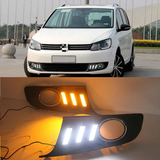 Led Drl Daytime Running Light For Volkswagen Vw Touran 2011-2015 With  Dynamic Moving Yellow Turn Signal And Blue Night Light - Daytime Running  Lights - AliExpress