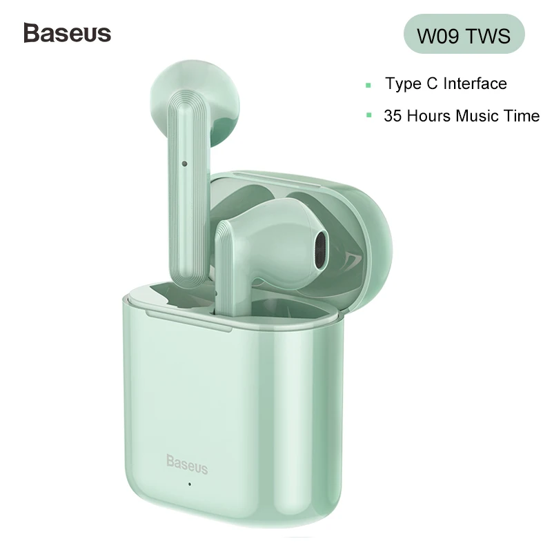  Baseus W09 TWS Wireless Earphone Bluetooth 5.0 Headphone Mini Earbuds With Charging Box Stereo Sports True Wireless Headset Sale 