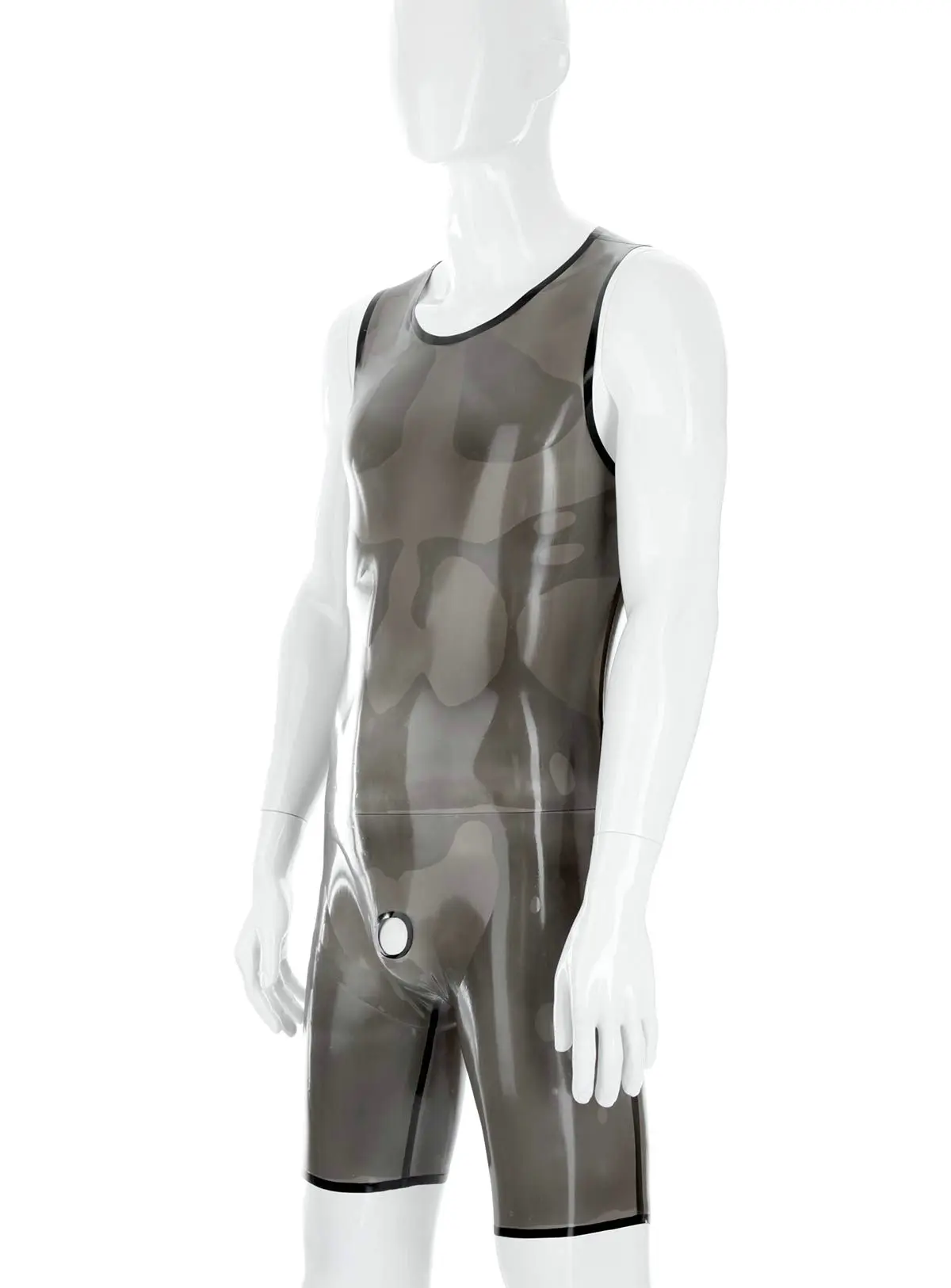 

Без рукавов, латексное искусственное сексуальное резиновое боди, полубрюки, Мужская облегающая одежда, комбинезон в стиле фетиш, спортивная одежда без молнии