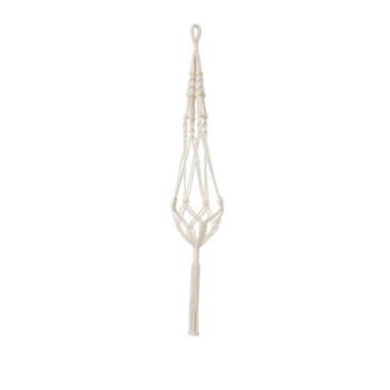 

Hand-Woven Hanging Rope Cotton Net Bag Potted Garden Balcony 100-120cm Decor