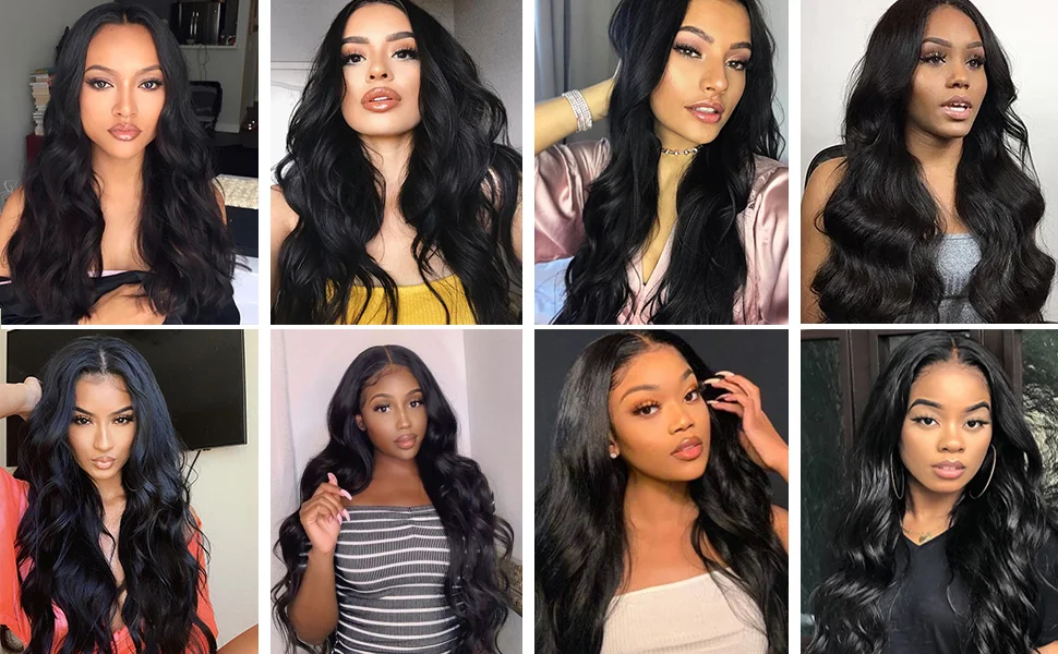 Long Body Wave Lace Front Wigs For Black Women 26 Inches  Synthetic Natural Color Middle Part Lace Hair Wigs Heat Resistant