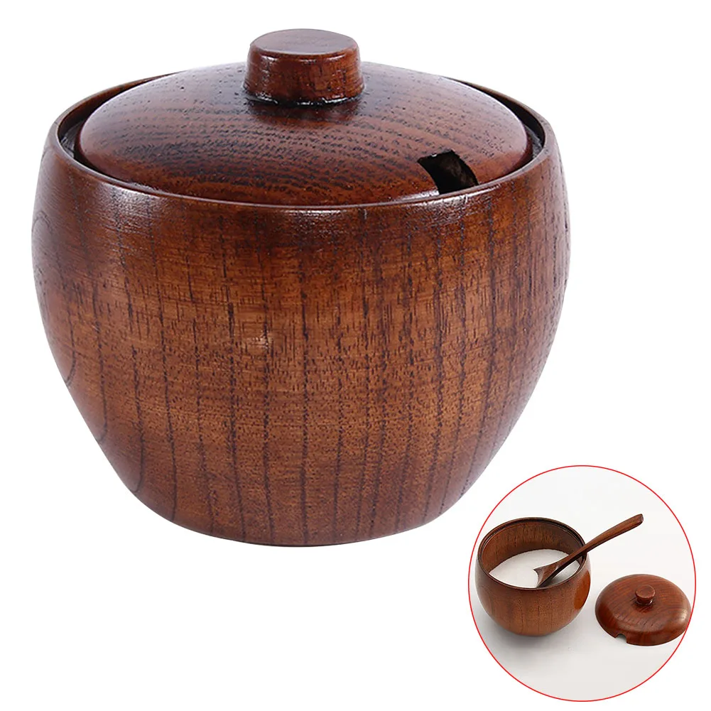 Контейнер для хранения баночка для специй прочная легкая мини деревянная винтажная кухня в японском стиле