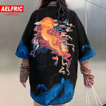 

Aelfric 2020 T Shirt Women Elk Crane Print Tshirt Fashion Summer Hip Hop Loose Casual Cotton Short Sleeve Streetwear Tops Tees