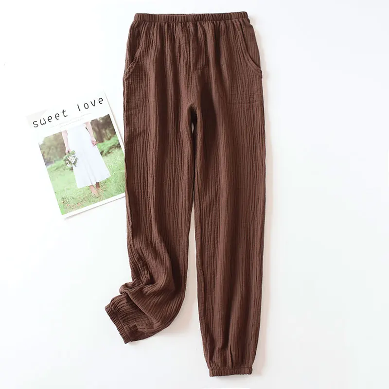 Весенне-осенние штаны для сна домашние штаны Женская одежда для сна Пижама и брюки из хлопка пижамные штаны розовая одежда для отдыха Fdfklak