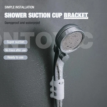 

2pcs Bathroom Suction Cup Shower Head Holder Movable Bracket Powerful Seamless Suction Shower Seat Chuck Holder Shower Rack