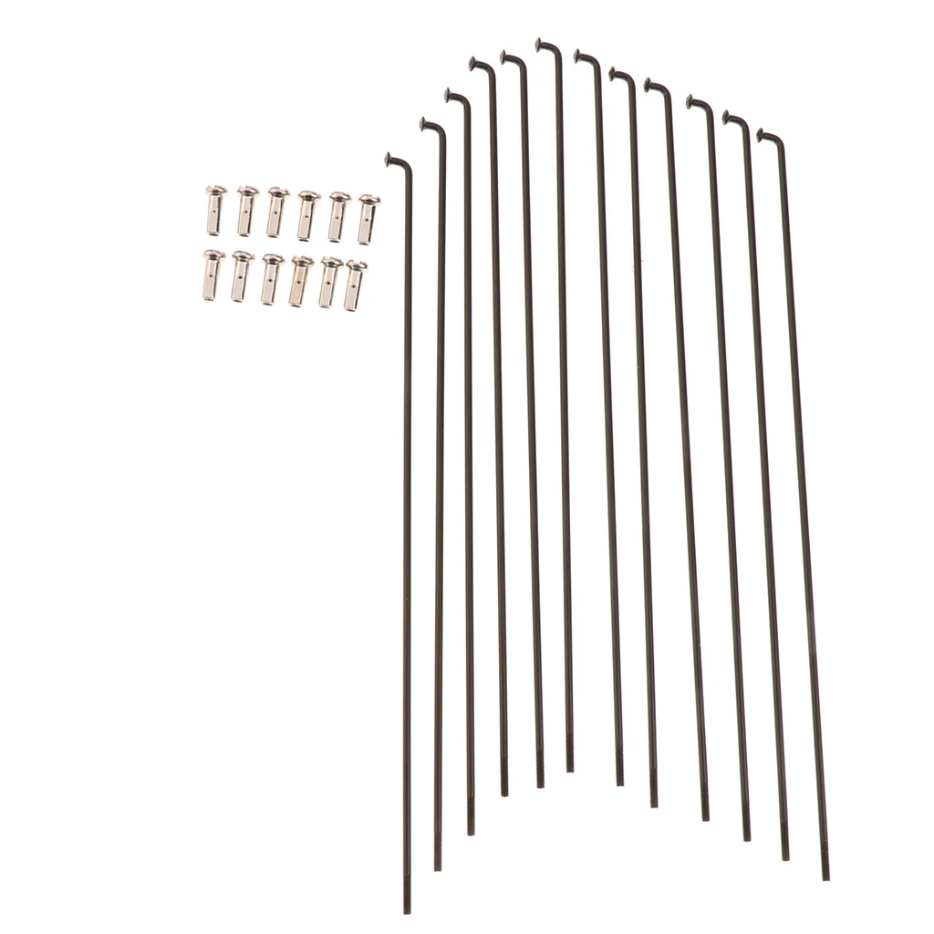 Bike Bicycle Spokes 177mm-273mm Mountain Bike Spokes with Nipples Black 177-273mm Bike Bicycle Spokes 177mm-273mm Mountain Bike Spokes with Nipples Black 177-273mm