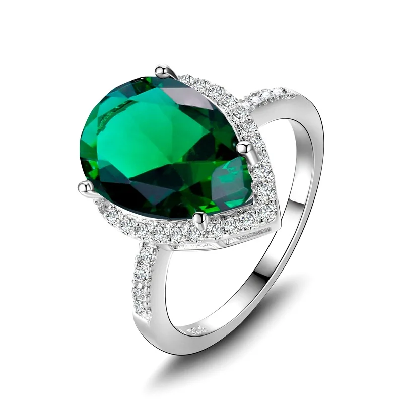 Bague Ringen, роскошное серебро 925 пробы, кольца для женщин, хорошее ювелирное изделие в форме капли воды, драгоценные камни, рубиновый Изумрудный сапфир, топаз