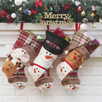 

Large size 22.5cm*45.5cm Christmas ornaments, Christmas stockings candy Christmas stockings Christmas gift stockings