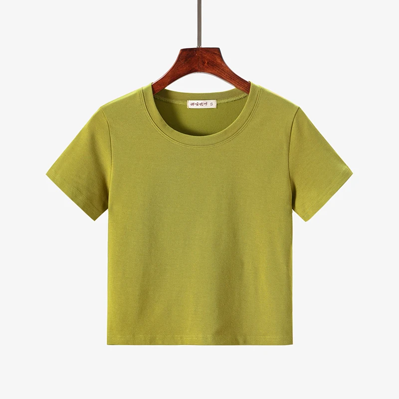 plain t shirt crop top