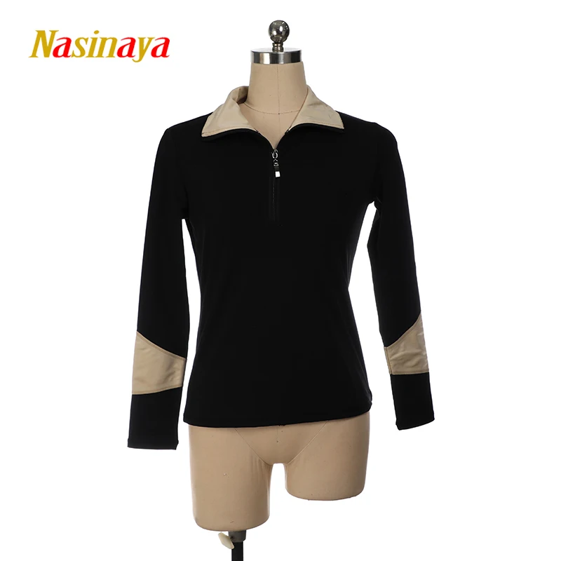 Women's Figure Skating Competition Training Shirt Adult Rhythmic Gymnastics Patinaje Color Half Zip Dance