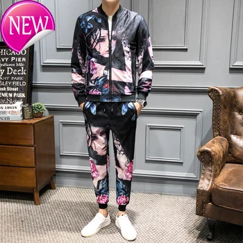 

+ sweatpants) (coat autumn 2020, men's and girls' face printed sweatshirts