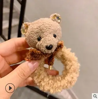 36 шт./лот DIY простой мульти плюшевый маленький медведь голова резинка эластичность кукла конский хвост резинки для волос инструмент для укладки аксессуар HA1668 - Цвет: 1