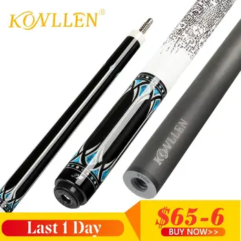 

KONLLEN Billiards Carbon Fiber Black Technology Carbon Shaft 12.3-12.5mm Tip Turquoise Inlay Radial Pin/11Teeth WIth Extension