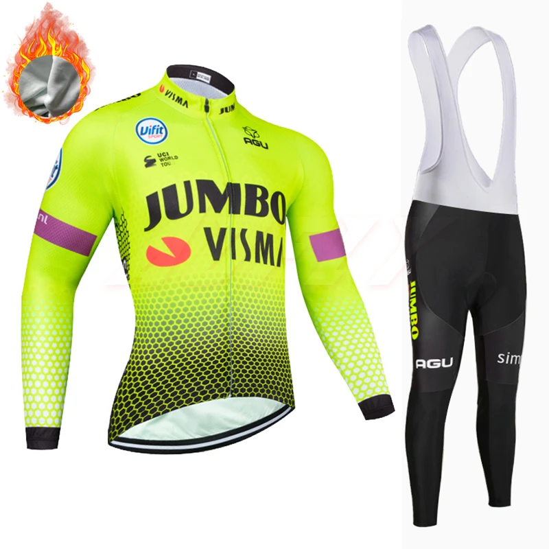 

Winter 2020 Flour JUMBO TEAM CYCLING Jackets 9D bike pants Ropa Ciclismo MENS thermal fleece pro BICYCLING jersey Maillot wear