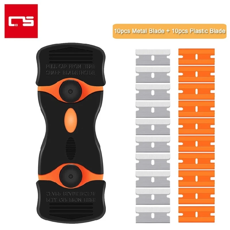 Scraper Razor Blade Replaceable Metal Plastic Blades Cleaner Scraper for AUTO Window Sticker Labels Caulk Adhesive Paint Removal